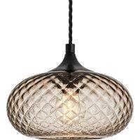 Industville Chelsea Textured Glass Round Pendant Light - 10 Inch in Light Brown | Size: 10 inches