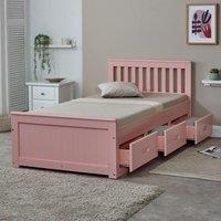 Rest Relax Maxine Wooden Storage Cabin Bed in Pink | Size: Single