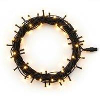 Pegdev LED String Lights Warm White Black Rubber IP65 Outdoor Indoor 10m