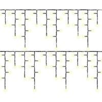 Pegdev Warm White LED Icicle Lights Black Cable Outdoor Connectable 6m