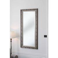 Yearn Mirrors Carved Framed Bevelled Tall Mirror Silver 138x62cm | Size: 138x62 cm