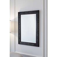 Yearn Mirrors Carved Framed Bevelled Mirror Black 118x92.5cm | Size: 118x92.5 cm