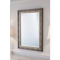 Yearn Mirrors Carved Framed Bevelled Mirror Silver 102.5x74.5cm | Size: 102.5x74.5 cm