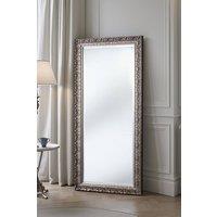 Yearn Mirrors Carved Framed Bevelled Full Length Mirror Silver 169x77cm | Size: 169x77 cm
