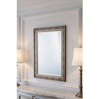 Yearn Mirrors Carved Framed Bevelled Mirror Silver 118x92.5cm | Size: 118x92.5 cm