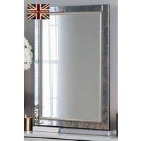 Yearn Mirrors Antique Mottled Lunar Wall Mirror Bevelled in Metallic Silver