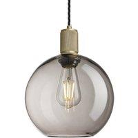 Industville Knurled Glass Globe Pendant Light - 9 Inch in Light Grey | Size: 9 inches