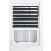 Furnished Black Day & Night Roller Blinds - Zebra Blind Dim or Translucent Vision Roller Shades for Windows & Doors - Dual Layer Fabric