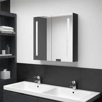 Berkfield Home LED Bathroom Mirror Cabinet Shining Black 62x14x60 cm | Size: 62 x 14 x 60 cm