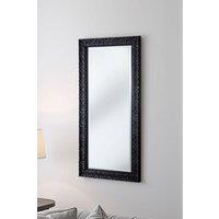 Yearn Mirrors Carved Framed Bevelled Tall Mirror Black 138x62cm | Size: 138x62 cm