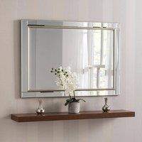 Yearn Mirrors Champagne framed bevelled mirror 90.5x65cm in Silver | Size: 90.5x65 cm