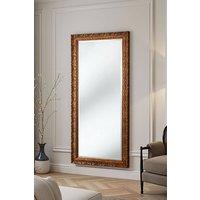 Yearn Mirrors Carved Framed Bevelled Full Length Mirror Gold 169x77cm | Size: 169x77 cm