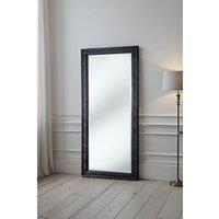 Yearn Mirrors Carved Framed Bevelled Full Length Mirror Black 169x77cm | Size: 169x77 cm