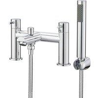 BATHWEST Bath Tap with Shower Waterfall Bathroom Taps with Shower in Silver