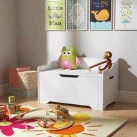 Xample White Wooden Toy Box Organizer Storage Chest Ottoman Basket Box & Sitting Bench