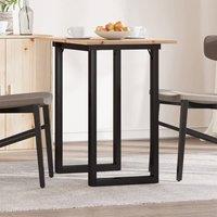 Berkfield Home Dining Table O-Frame 80x50x75 cm Solid Wood Pine & Steel in Brown | Size: 80 x 50 x 75 cm