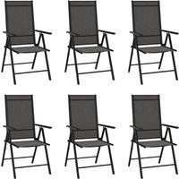 Berkfield Home Folding Garden Chairs 6 pcs Textilene Black