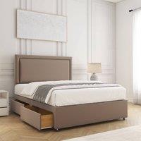 BSSPOKE Ella Plush Velvet Divan Bed 24 Headboard 4Drawers & Mattress in Bronze | Size: Double