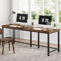 Wyld and Coco Long Brown Industrial Desk
