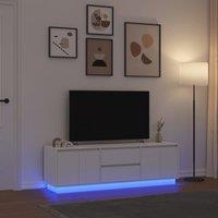 Berkfield Home TV Cabinet with LED Lights White 160.5x41x50 cm