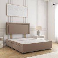 BSSPOKE Ella Plush Velvet Divan Bed 24 Headboard 4 Drawers & No Mattress in Bronze | Size: Small Double