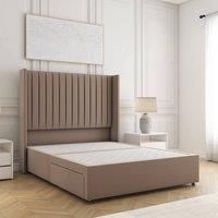 BSSPOKE Manhattan Divan Bed Plush Velvet 54 Headboard No Drawers No Mattress in Bronze | Size: Super King