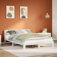 Berkfield Home Bed Frame without Mattress White 120x190 cm Small Double Solid Wood Pine