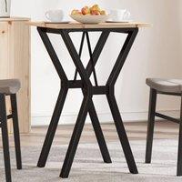 Berkfield Home Dining Table Y-Frame 50x50x75 cm Solid Wood Pine & Steel in Brown | Size: 50 x 50 x 75 cm