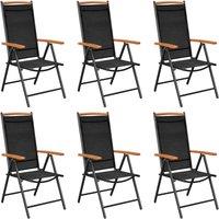 Berkfield Home Folding Garden Chairs 6 pcs Textilene Black