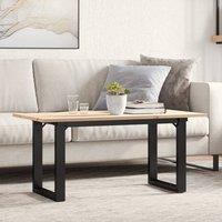 Berkfield Home Coffee Table O-Frame 100x50x45 cm Solid Wood Pine & Steel in Brown | Size: 100 x 50 x 45 cm