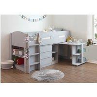 Flintshire Furniture Ltd Billie Mid Sleeper Childrens Bed Frame in Grey | Size: Single
