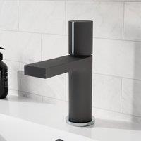 Nes Home Arte Handleless Futuristic Matt Black Basin Mixer Tap Deck Mounted Brass Core