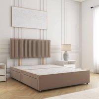BSSPOKE Florence Divan Bed Plush Velvet 24Headboard & No Mattress No Drawers in Bronze | Size: Super King