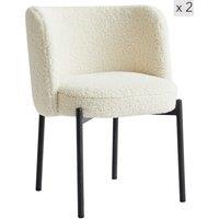 Nordlys Set of 2 Scandinavian Metal Dining Room Chairs in White