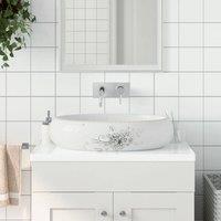 Berkfield Home Countertop Basin White Oval 59x40x15 cm Ceramic | Size: 59 x 40 x 15 cm