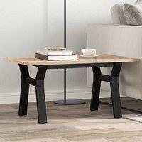 Berkfield Home Coffee Table Y-Frame 80x50x40 cm Solid Wood Pine & Steel in Brown | Size: 80 x 50 x 40 cm