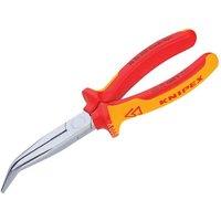 KNIPEX Vde Long Bent Snipe Nose Side Cutting Pliers 200Mm in Red
