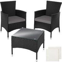 tectake Garden Furniture Set Lucerne in Black | Size: 2 Seater