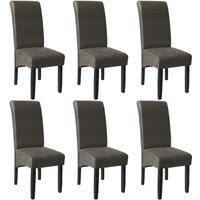 tectake Dining Chair Set Of 6 - Gray Marbled in Grey | Size: 6 Pack