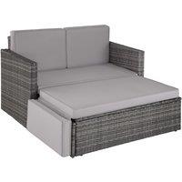 tectake Garden Sofa Corfu in Grey | Size: 2 Seater