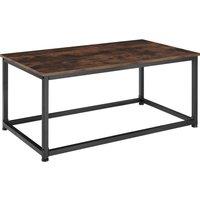 tectake Coffee Table Lynch - Rectangular With Height-Adjustable Plastic Feet in Dark Brown