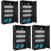 tectake Filing Cabinet in Black | Size: Large