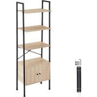 tectake Ladder Shelf Brentwood - Industrial Wood Light, Oak Sonoma in Light Brown