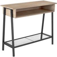 tectake Sideboard Tralee - Tabletop, Storage Compartment & Grid Shelf in Light Oak
