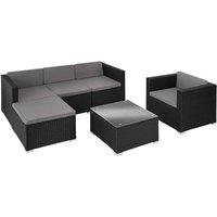 tectake Garden Furniture Set Lignano in Black | Size: Large