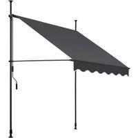 tectake Awning with hand crank - pressure fitted, height adjustable | Size: 300 cm x 180 cm