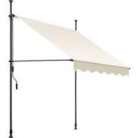 tectake Awning with hand crank - pressure fitted, height adjustable in Beige | Size: 400 cm x 180 cm