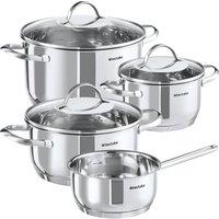 tectake Saucepan Set Bologna in Silver