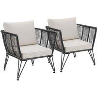 tectake Garden Chair Sundo in Black | Size: 2 Seater