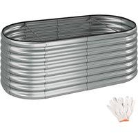 tectake Raised Bed in Silver